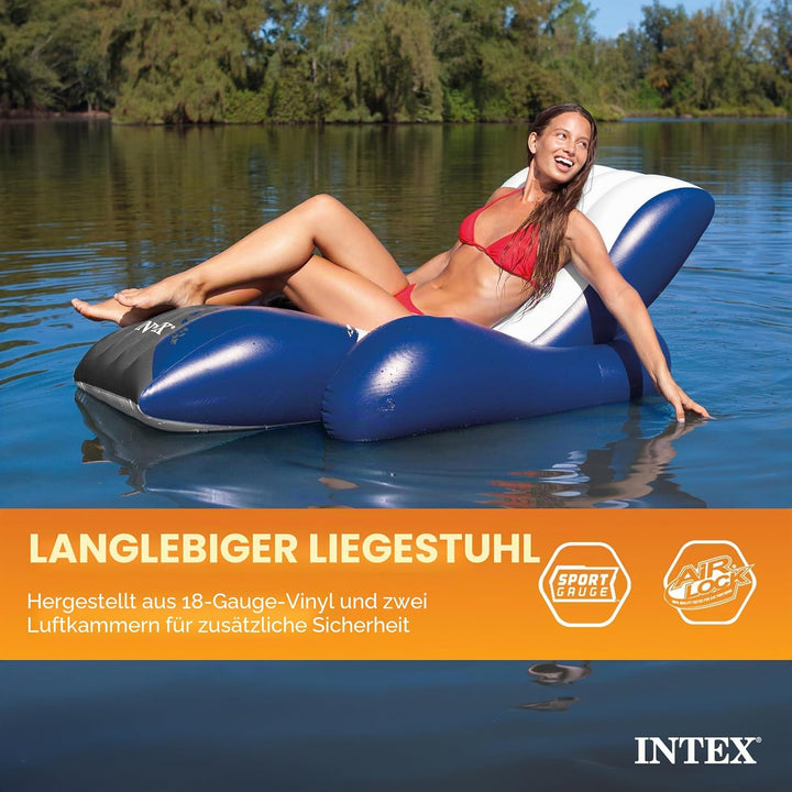 Intex Floating Recliner Lounge - Aufblasbarer Badelounge, mehrfarbig, 180 x 135