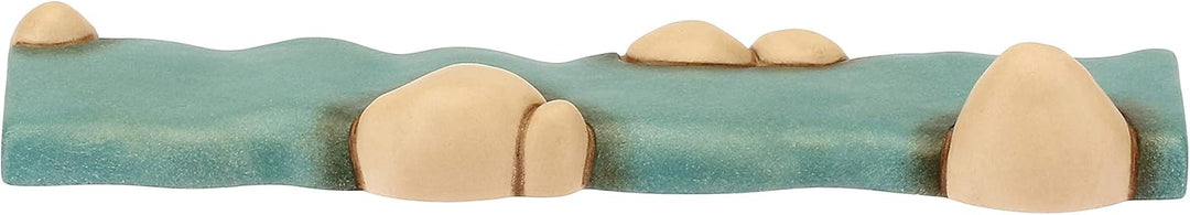 THUN - Set mit 1 Stück Fluss gerade und 1 gekrümmt - Klassische Krippe - Keramik - 13 x 5,6 x 2 cm H