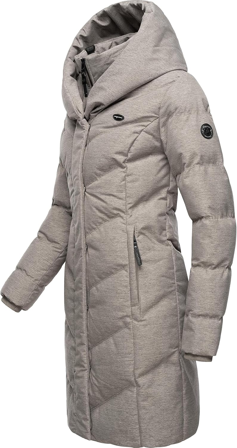 Ragwear Damen warmer Wintermantel Steppmantel wasserdicht mit Kapuze Natalka Melange XS-6XL 3XL Bone