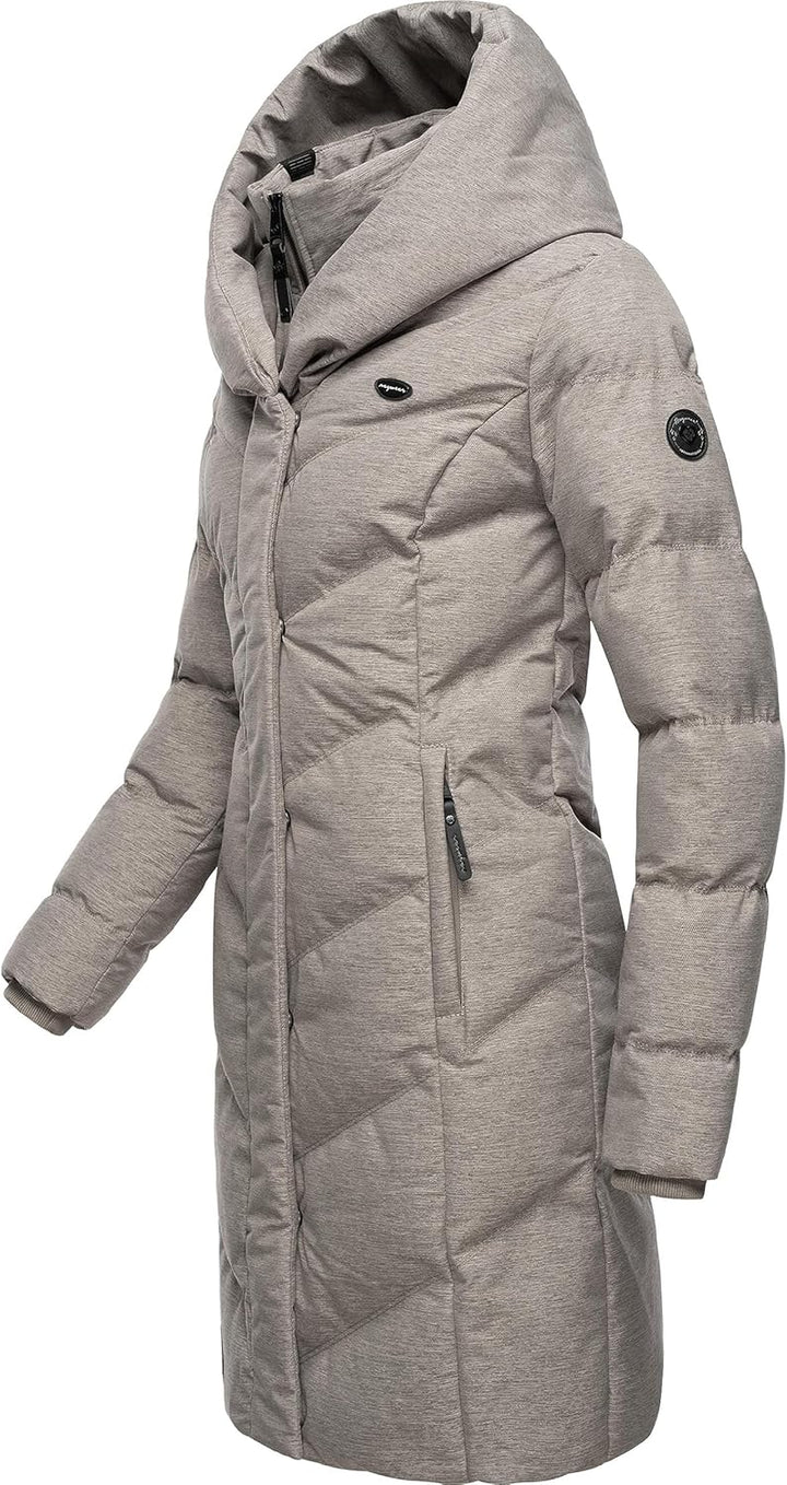 Ragwear Damen warmer Wintermantel Steppmantel wasserdicht mit Kapuze Natalka Melange XS-6XL 3XL Bone