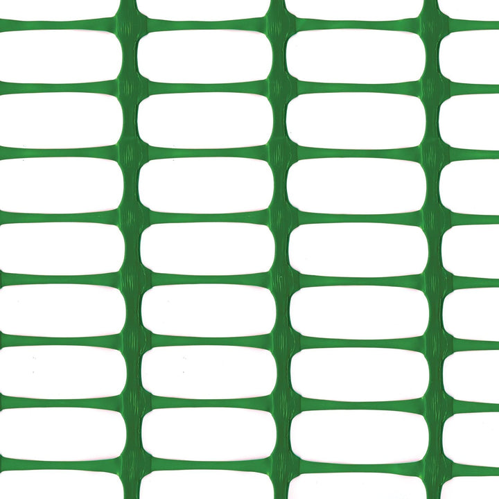 Warnzaun, Bauzaun, Absperrzaun Medium 140g/m², 1 x 25m, grün + 10 rostfreie Stahlstangen Ø8mm, 1.30m