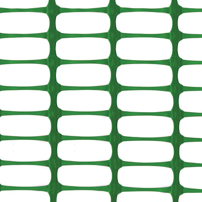 Warnzaun, Bauzaun, Absperrzaun Medium 140g/m², 1 x 25m, grün + 10 rostfreie Stahlstangen Ø8mm, 1.30m
