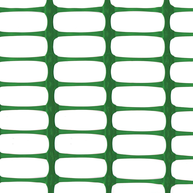 Warnzaun, Bauzaun, Absperrzaun Medium 140g/m², 1 x 25m, grün + 10 rostfreie Stahlstangen Ø8mm, 1.30m