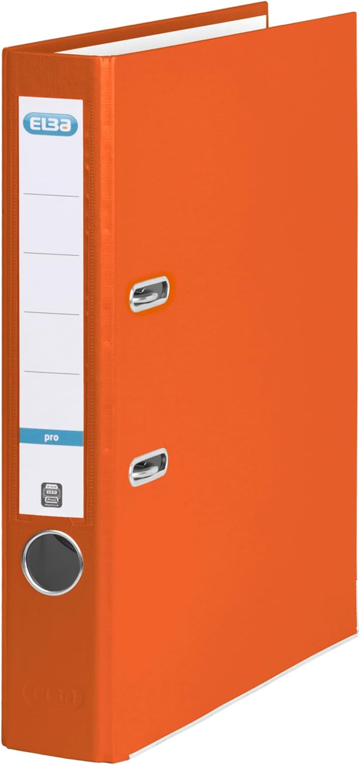 Elba Ordner A4, Smart Pro, 5 cm schmal, Kunststoff aussen, orange, 10 Stück, orange