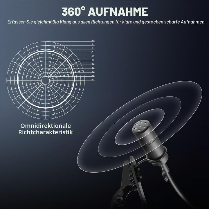 NEEWER Ansteckmikrofon (2er Pack), kabelgebundenes Mikrofon, Omnidirektionales Kondensator Lavalier