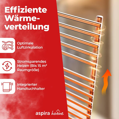 VIGO elektrischer Badheizkörper/Handtuch Radiator - ECO 450 Watt, TÜV geprüft: Inklusive Montage-Set