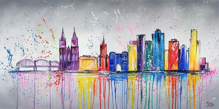 Monica Mirafiori I 100% HANDGEMALT I Gemälde Köln I 100x50cm | Gemälde Handgemalt | Acrylgemälde | S