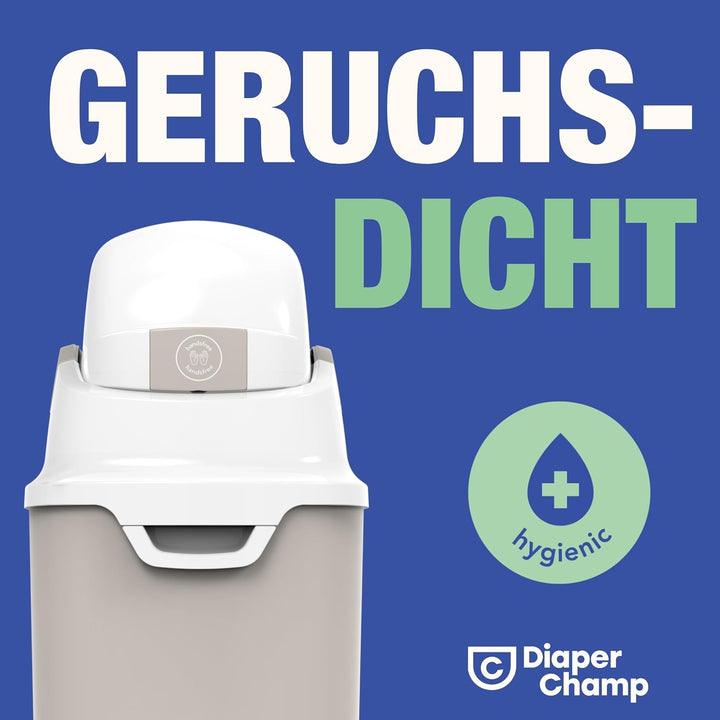 DIAPER CHAMP ONE Medium Handsfree mit Pedal - Windeleimer - geruchsdicht - berührungslose Bedienung
