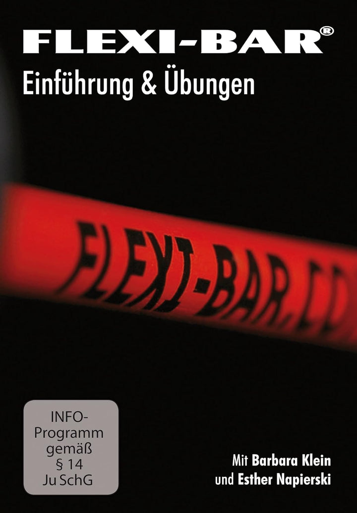 FLEXI-BAR® Standard, ROT, hochbelastbarer Schwingstab von Flexi-Sports mit Einführungs-DVD und Train