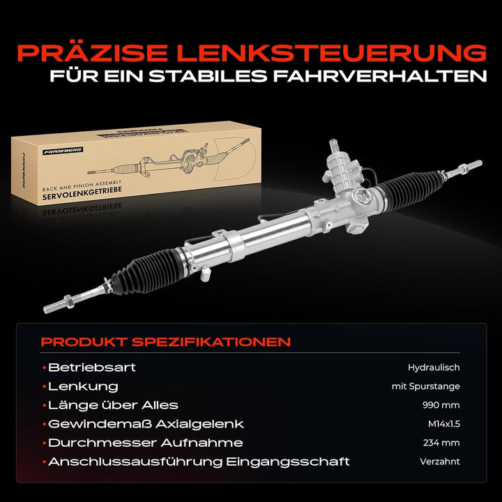 Frankberg Lenkgetriebe Servolenkgetriebe Hydraulisch für Linkslenker Kompatibel mit 3er E36 316 318