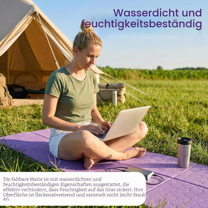 Klappbare Yogamatte, Faltbare Yogamatte Reise Leicht 183 x61x0.4 cm, Rutschfest Tragbare Fitnessmatt