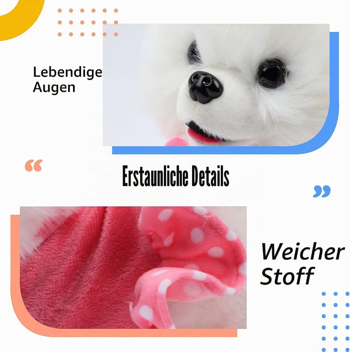 Hopearl Laufender Spitz Interaktiv Elektronisches Haustier Hund Spielzeug Fernbedienung Leine Animie