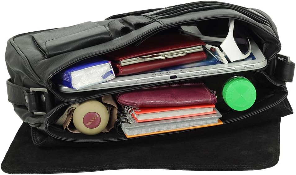 Ledershop24 Leder Damen Umhängetasche Schultertasche Festivaltasche Handtasche Tasche 31 cm vers. Fa