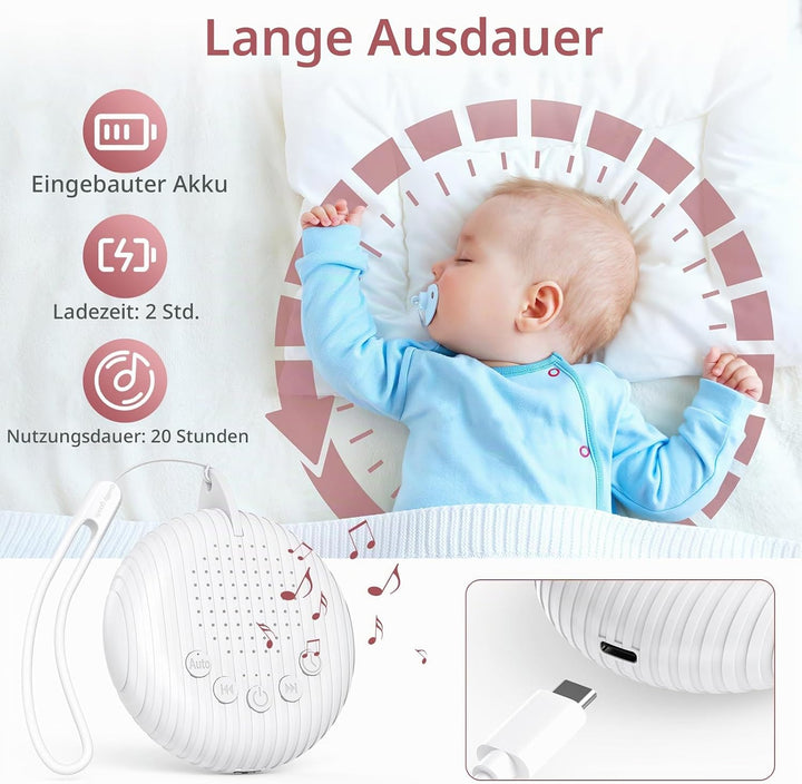 LOFICOPER Soundmaschine White Noise Machine, Tragbare Weisses Rauschen, Kinder Erwachsene Einschlafh