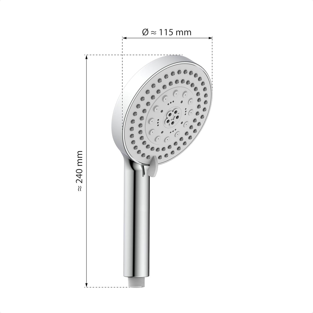 EISL DX5082 PARMA Duschkopf ohne Schlauch, wassersparende Handbrause, Duschbrause mit verschiedenen
