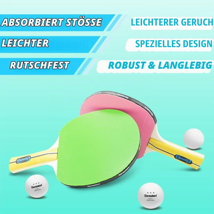 Senston Tischtennisschläger-Set (4 Schläger) – Farbenfrohe Optionen für lockere Wettkämpfe und Famil