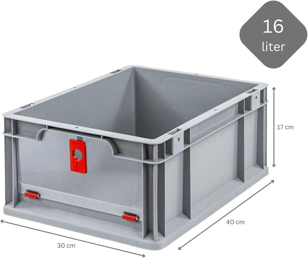 SparSet 5x Eurobox NextGen Insight Cover | HxBxT 17x30x40 | 16 Liter | Niedrig/Rot | Eurobehälter, T