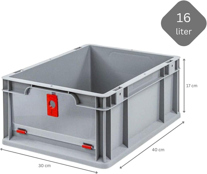 SparSet 5x Eurobox NextGen Insight Cover | HxBxT 17x30x40 | 16 Liter | Niedrig/Rot | Eurobehälter, T