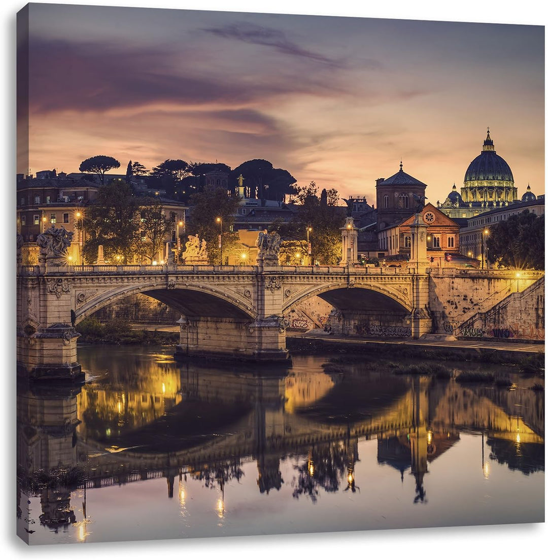 Pixxprint Rom Kathedrale St. Peter als Leinwandbild Quadratisch/Grösse: 70x70 / Wandbild/Kunstdruck/