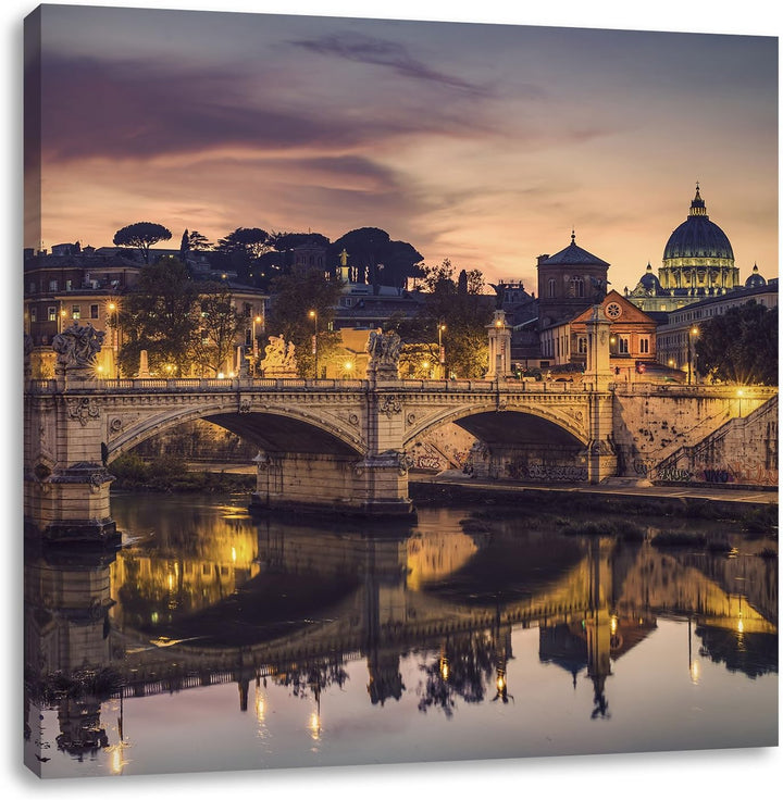 Pixxprint Rom Kathedrale St. Peter als Leinwandbild Quadratisch/Grösse: 70x70 / Wandbild/Kunstdruck/