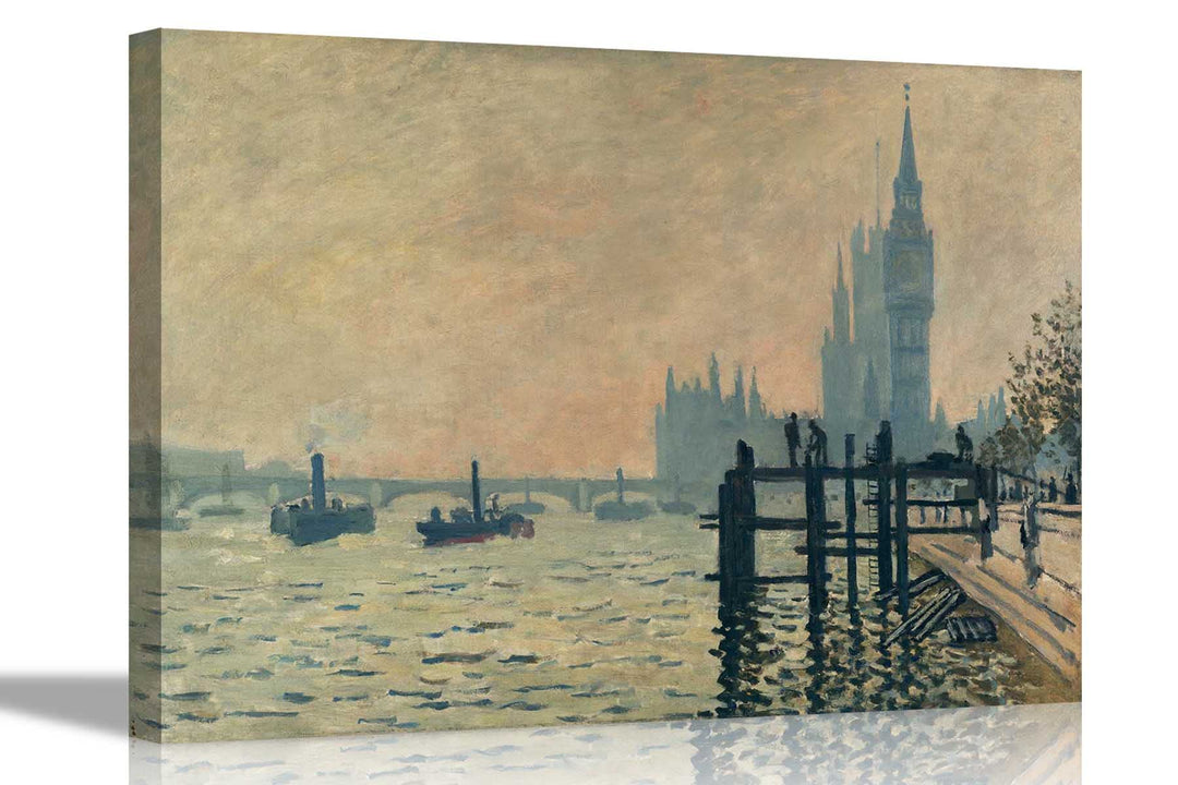 Claude Monet Leinwandbild "The Themes Below Westminster", gerahmt, 86 x 61 cm