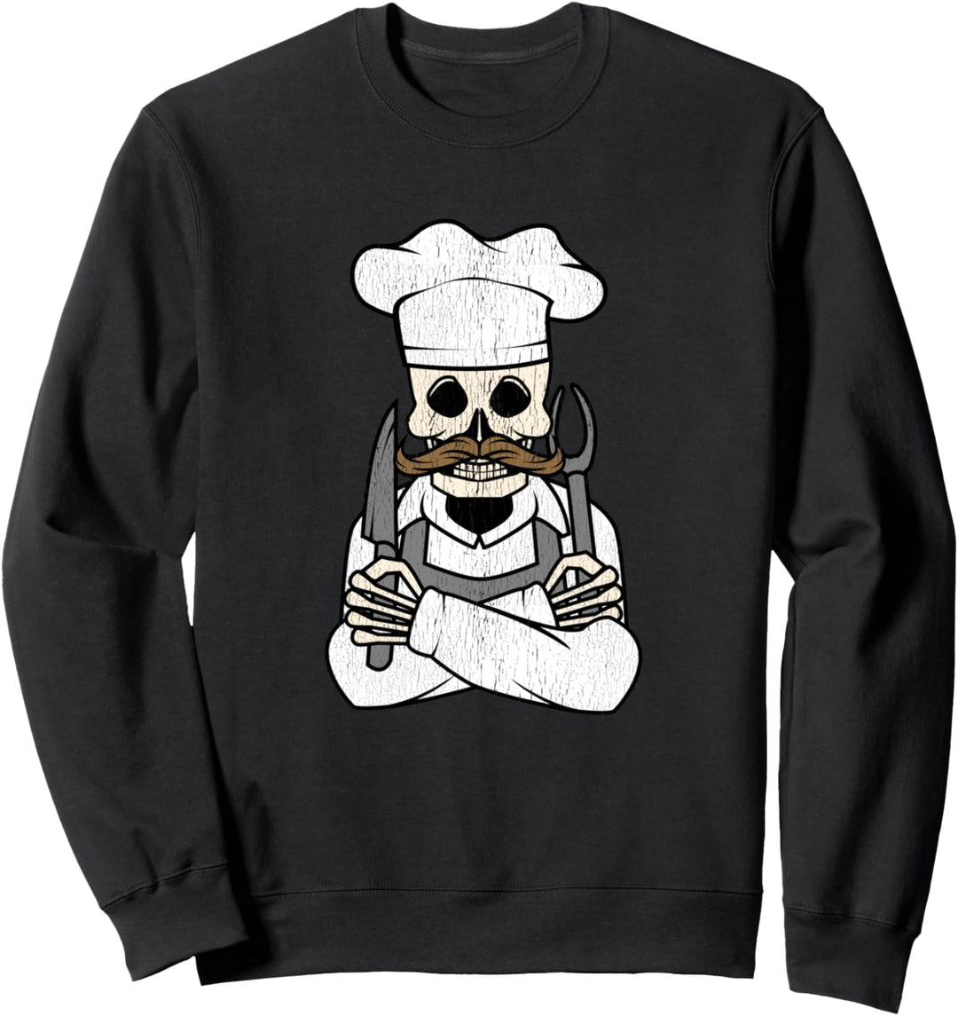 Grill Master Chef Skull Grillmaster Grillen Lustiges BBQ Sweatshirt