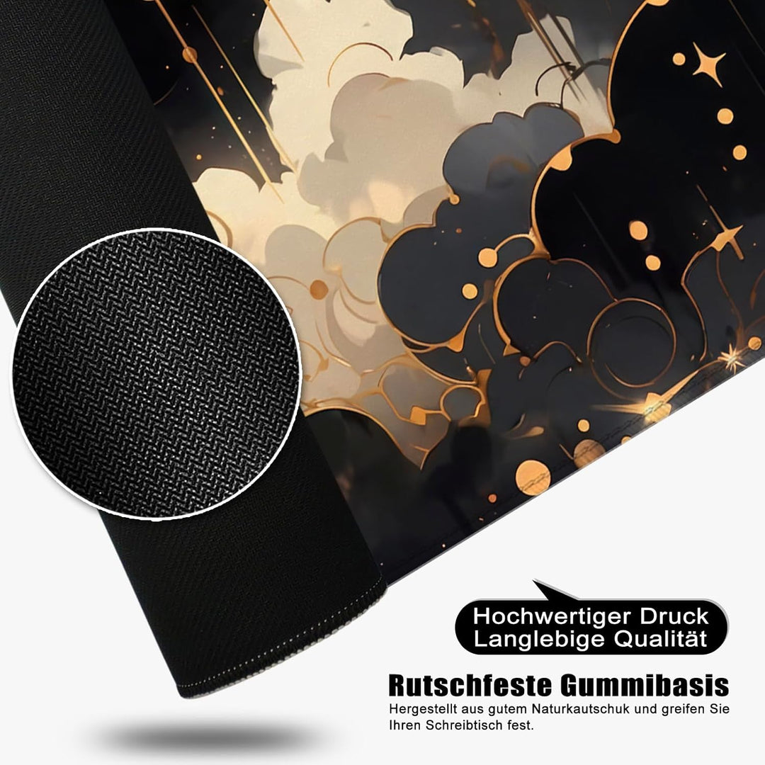 Schreibtischunterlage xl Mauspad Mond 80x30 cm Gross Gaming Mousepad Wolken PC Professionelle Gamer