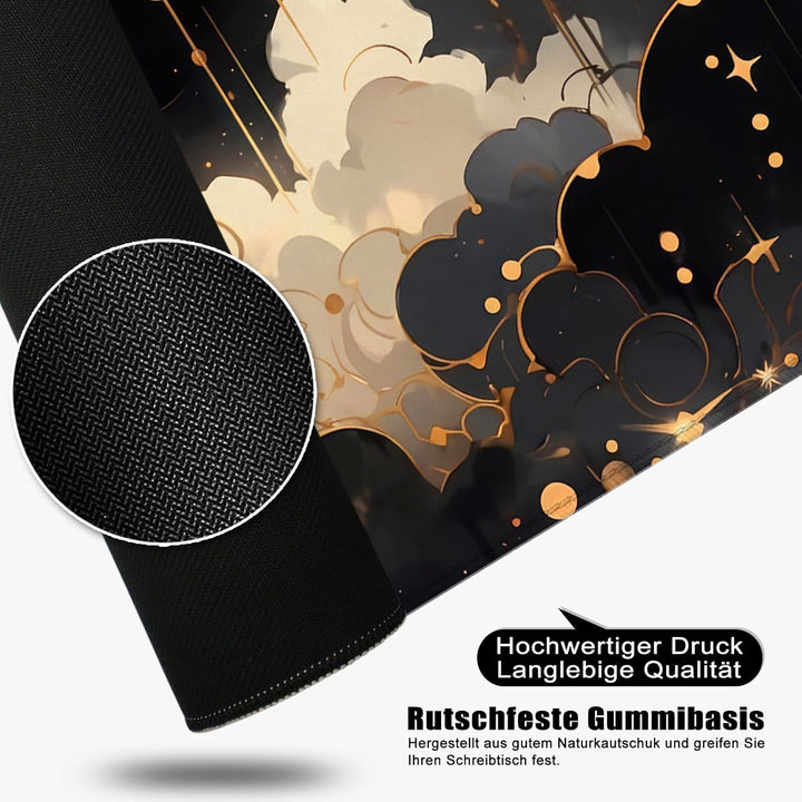 Schreibtischunterlage xl Mauspad Mond 80x30 cm Gross Gaming Mousepad Wolken PC Professionelle Gamer