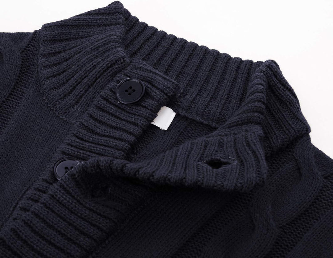 PJ PAUL JONES Herren Strickjacke mit Knopfverschluss Zopfmuster Strickjacke Cardigan mit Gerippter S