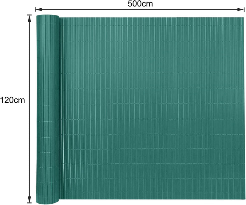 NAIZY PVC Sichtschutzmatte 120x500cm Sichtschutz Garten Sichtschutzzaun Grün Sichtschutzzaun UV-Schu