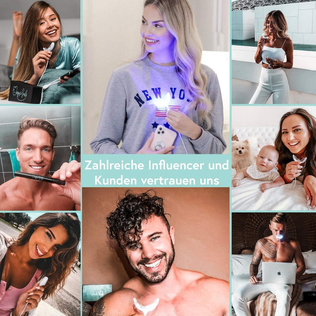 Hochwertiges Teeth whitening kit von UniqueSmile - All in One Bundle für Zahnaufhellung & weisse Zäh