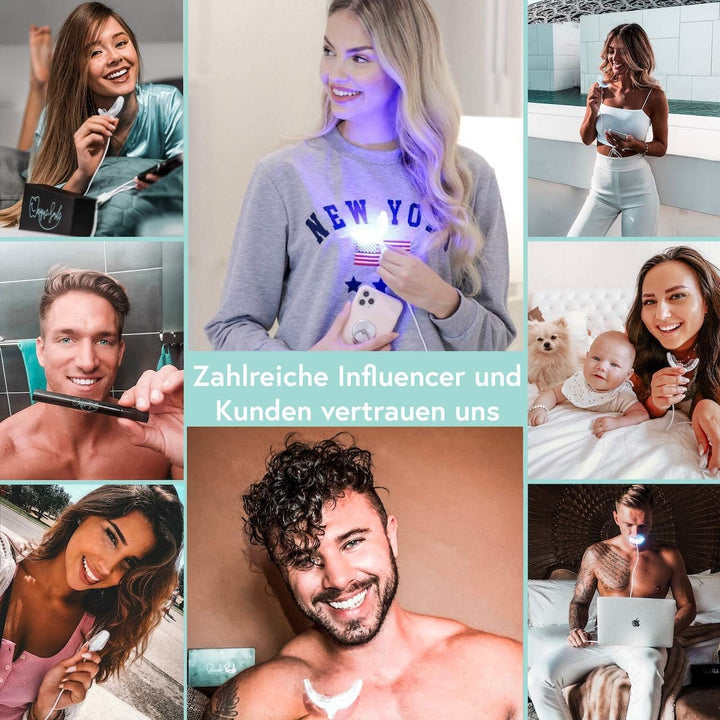 Hochwertiges Teeth whitening kit von UniqueSmile - All in One Bundle für Zahnaufhellung & weisse Zäh
