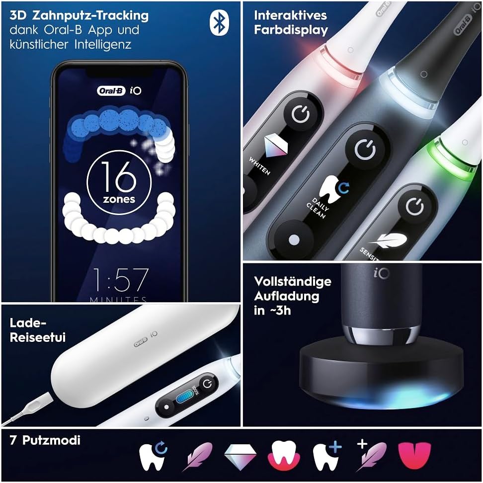 Oral-B iO Series 9 Plus Edition Elektrische Zahnbürste/Electric Toothbrush, PLUS 3 Aufsteckbürsten,