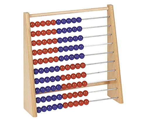 Betzold Holz-Rechenschieber 100 rot/blau - Rechenrahmen Grundschule Abakus Blau und Rot (Blue And Re