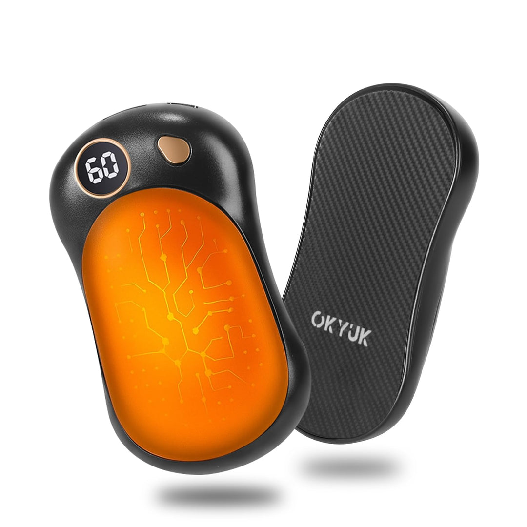 OKYUK Handwärmer 2 Pack, Magnetisches Handwärmer Elektrisch Wiederaufladbar mit 5000 mAh Akkukapazit