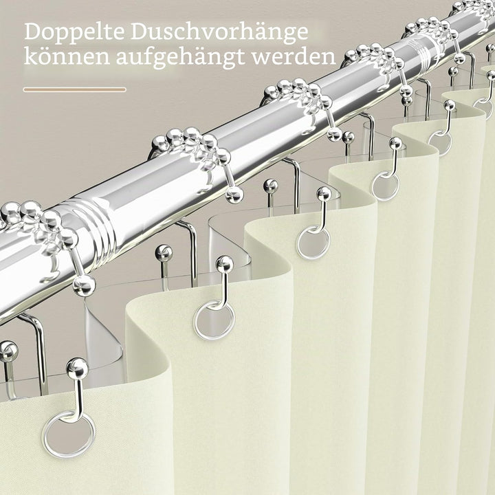 Duschvorhangstange L Form Ohne Bohren Ecke Halterung 95x95 cm - Duschstange Für Duschvorhang Badewan