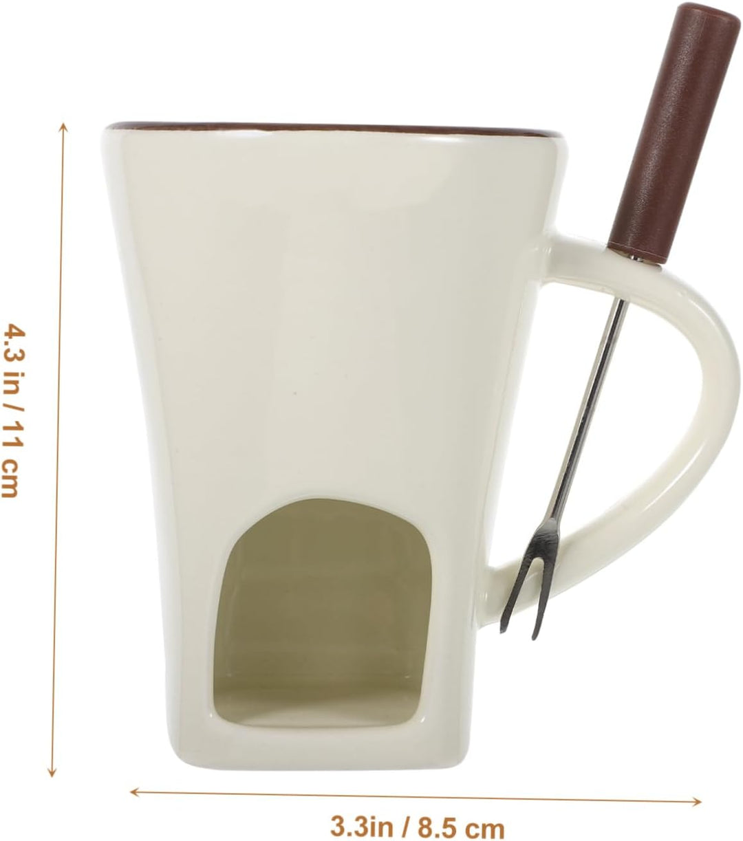 BESTonZON Eisbecher 1 Set Schokoladenfondue-Becher Keramik-Butterwärmer-Set Mini-Schmelz-Hot-Pot-Tas