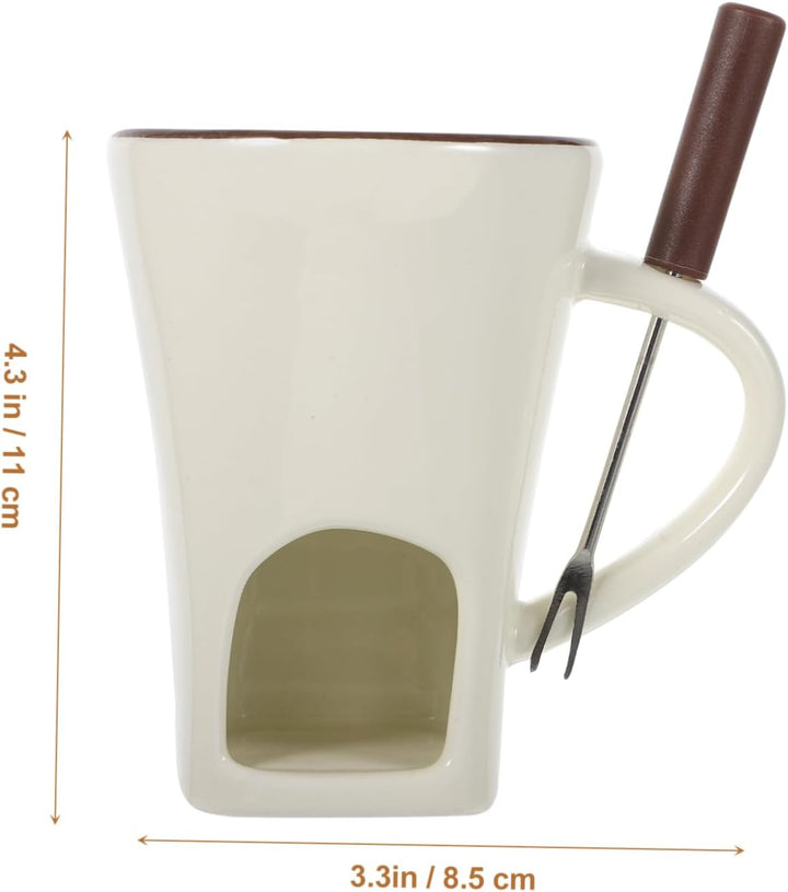 BESTonZON Eisbecher 1 Set Schokoladenfondue-Becher Keramik-Butterwärmer-Set Mini-Schmelz-Hot-Pot-Tas