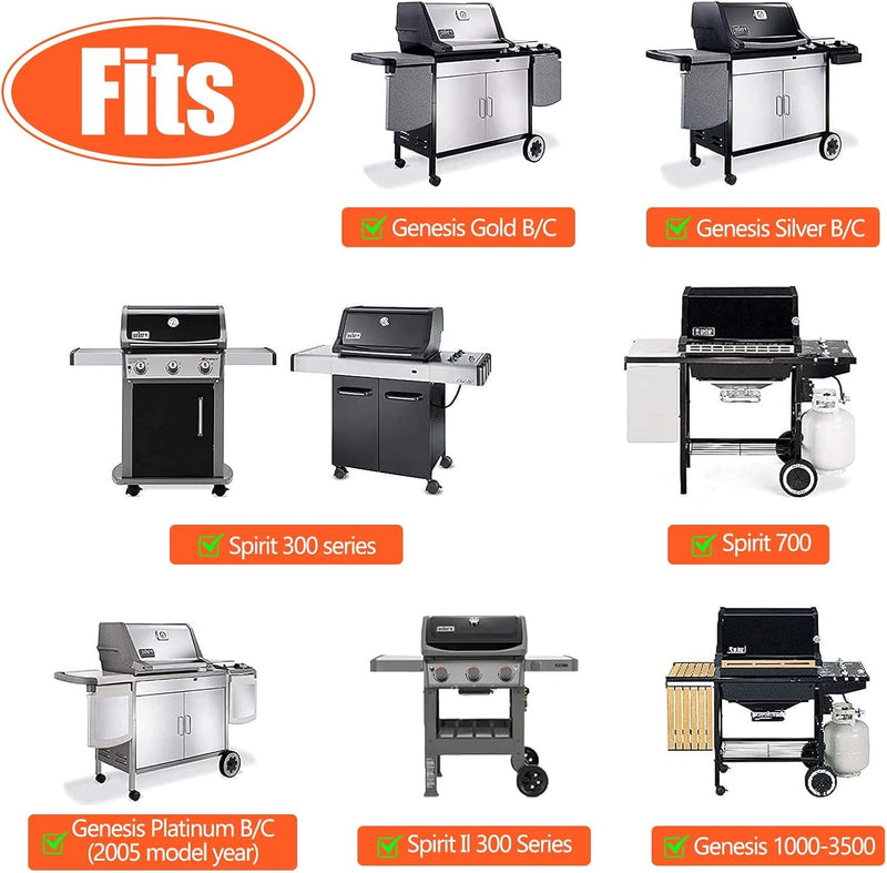 GFTIME 44.5 x 30cm 7638 Gusseisen Grillroste für Weber Spirit E-310 Classic (mit seitlichen Brennerk
