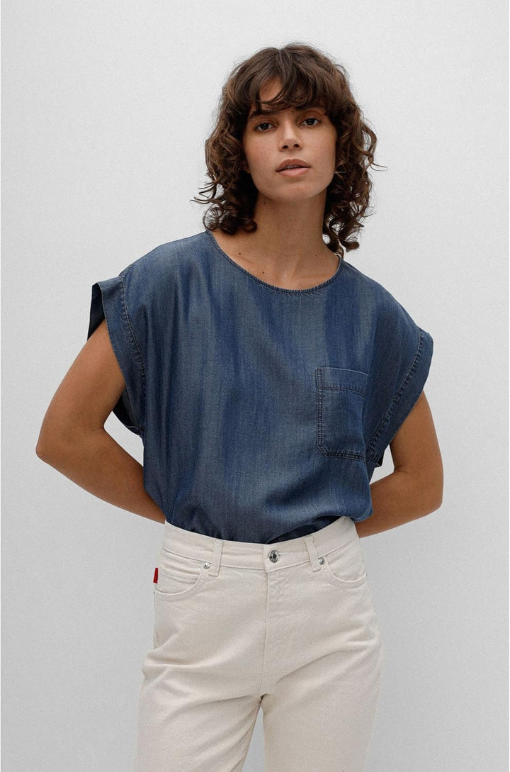 HUGO Damen Tops 36 Dark Blue403, 36 Dark Blue403