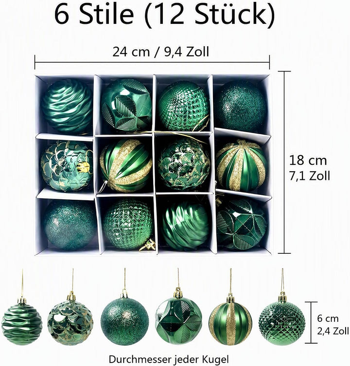 12pcs Weihnachtskugeln Weihnachtsbaumkugeln Für Weihnachtsbaum Deko