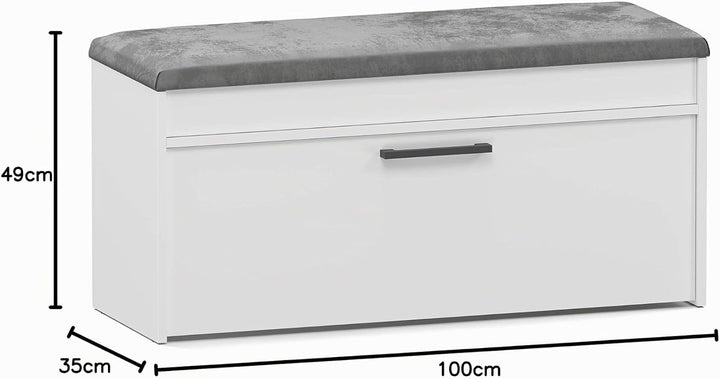 CDF Schuhschrank Parma | Farbe: Weiss | Ideal für Diele, Flur, Büro | Schuhaufbewahrung | Bequemer S