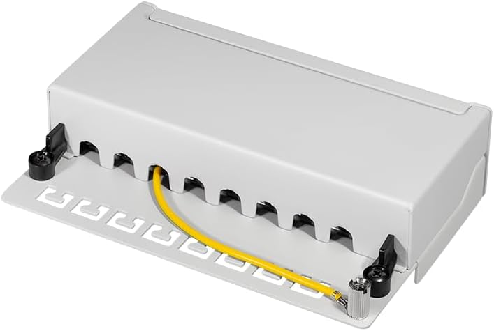 tsnetworks CAT.6a 8 Port Patchpanel/Patchfeld 8X vollgeschirmte RJ45 Buchsen 10GBit, Metallgehäuse w