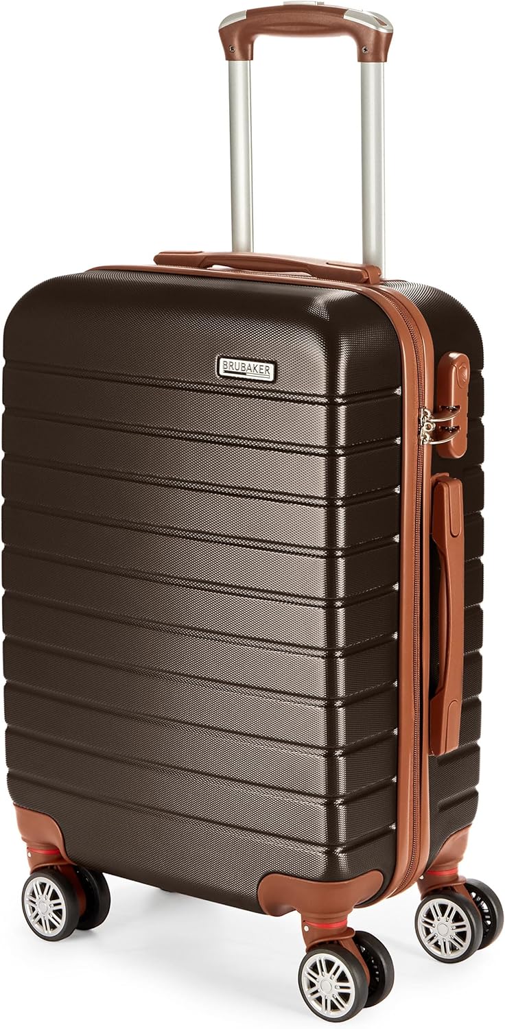 BRUBAKER Handgepäck Koffer Paris - Reisekoffer Trolley mit Zahlenschloss, 4 Rollen und Komfort Trage