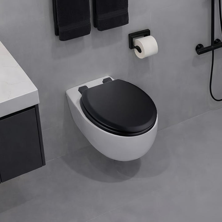 WC-Sitz Holzkern, Ｍatt – Soft-Touch & ultraglatt (ohne Orangenhaut), Absenkautomatik & Schnellversch