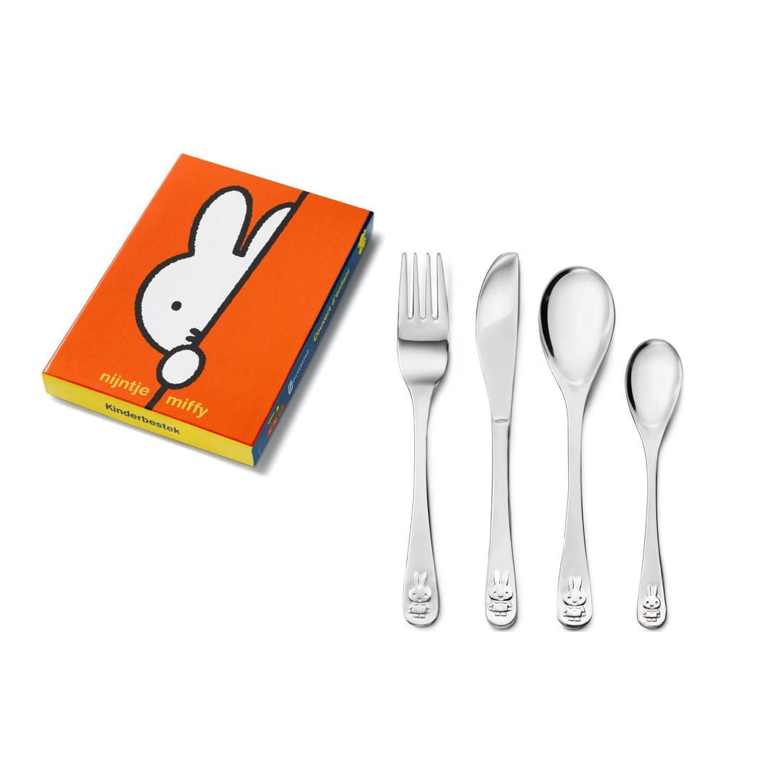 Kinderbesteck MF2940 miffy 4-tlg 18/10 Edelstahl 16/17/16/13,cm ,