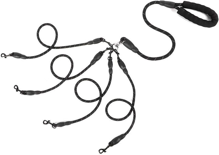 Hundeleinen, 4 in 1 No Tangles Abnehmbares Nylon-Zugseil 4-Wege-Hundeleine für Hunde Katzen im Freie