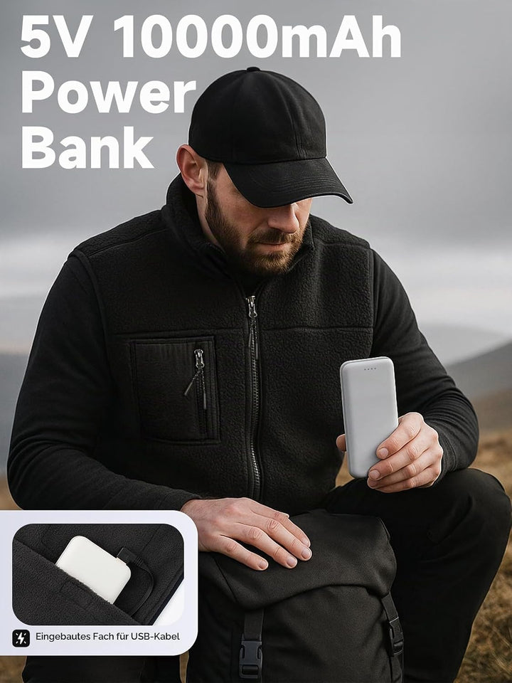 LABEWVI Beheizbare Weste, Heizweste für Damen Herren, Beheizte Jacke mit 10000mAh Powerbank, T3 Pola