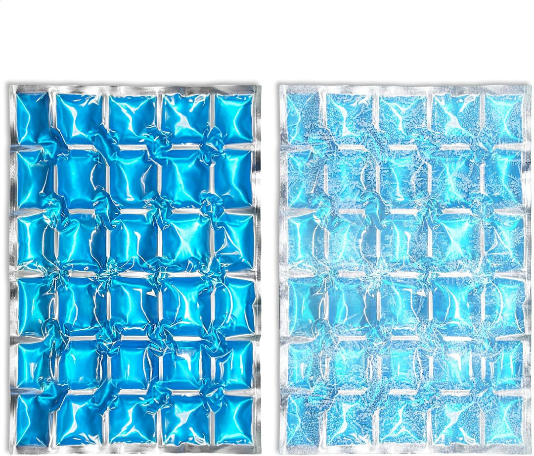 com-four® 4x Flexibles Eis-Pack - Kühlkompresse mit 25 Kühlzellen - Kühlpack für Haushalt, Camping u