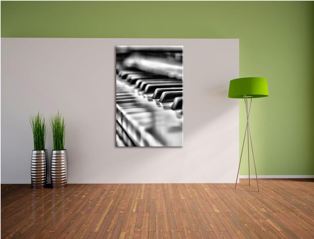 Pixxprint Elegantes Klavier als Leinwandbild/Grösse: 100x70 cm/Wandbild/Kunstdruck/fertig bespannt,